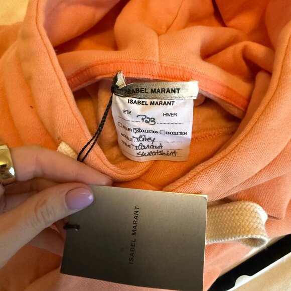 Isabel Marant Miley Drawstring Hoodie Sweatshirt Kangaroo Pocket - Picture 3 of 7